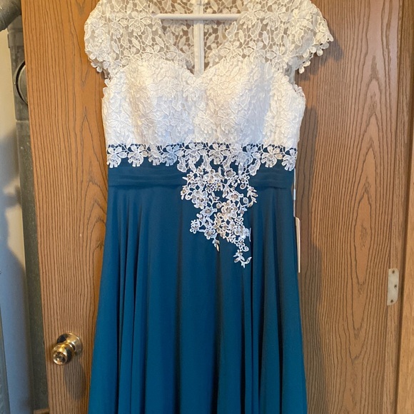 JJs House | Dresses | Aline V Neck Tea Length Chiffon Lace Cocktail ...